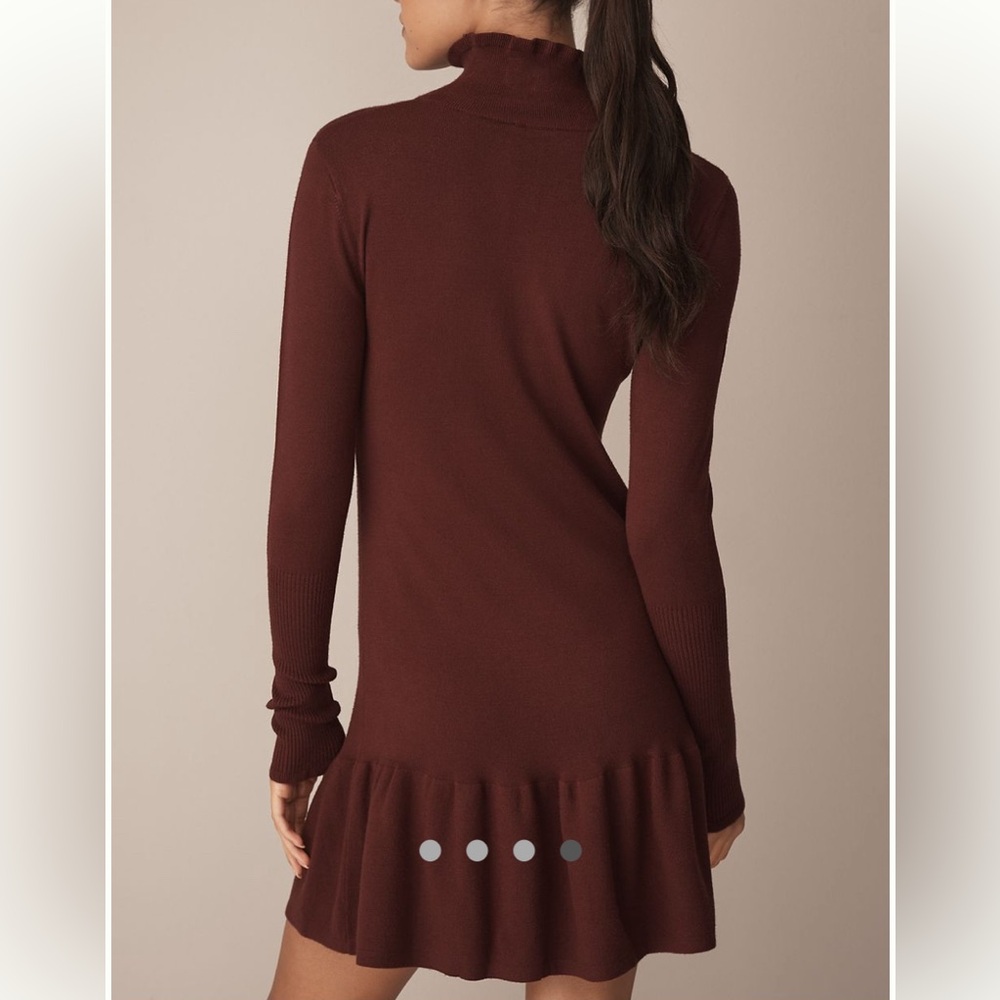 Anthropologie Dress Mini Small Sundays Andes Mini Dress Wine Burgundy - Picture 4 of 4